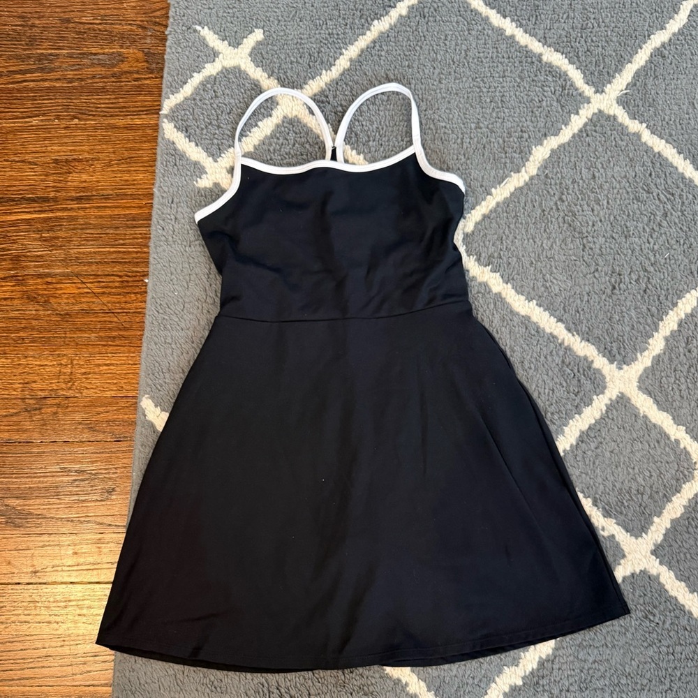 Gap Black Exercise Dress with White Trim